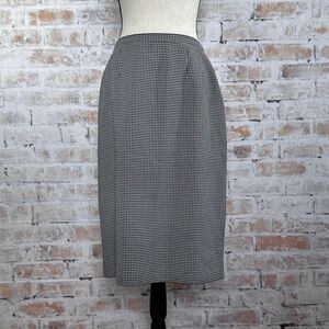 Vintage Y2K Plaid Business Casual Knee-Length Lined Corporate Chic Fitted Skirt